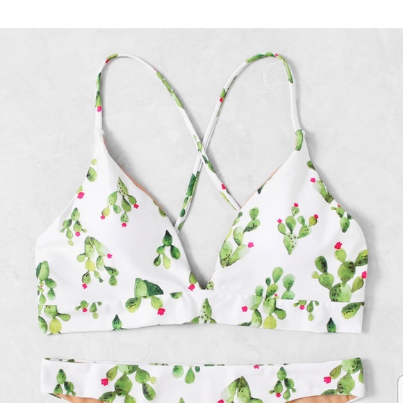 SHEIN Other - Cactus Print Cross Back Bikini Set